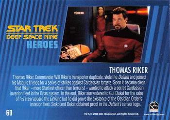2018 Rittenhouse Star Trek Deep Space Nine Heroes & Villains #60 Thomas Riker Back