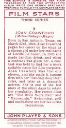 1989 Card Collectors Society 1938 Film Stars Third Series (reprint) #9 Joan Crawford Back
