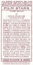 1989 Card Collectors Society 1938 Film Stars Third Series (reprint) #37 Nova Pilbeam Back