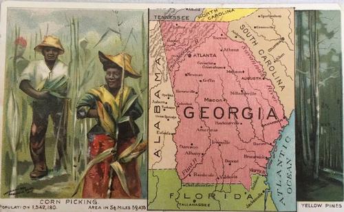1889 Arbuckle's Coffee Illustrated Atlas of U.S. (K6) #53 Georgia Front