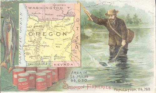 1889 Arbuckle's Coffee Illustrated Atlas of U.S. (K6) #55 Oregon Front