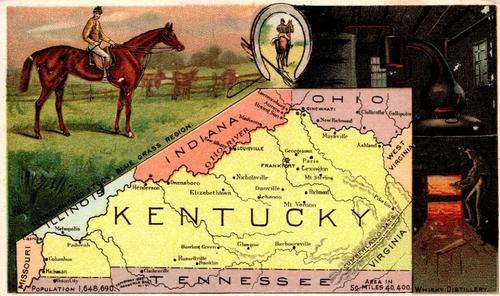 1889 Arbuckle's Coffee Illustrated Atlas of U.S. (K6) #61 Kentucky Front