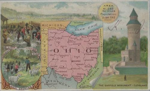 1889 Arbuckle's Coffee Illustrated Atlas of U.S. (K6) #68 Ohio Front