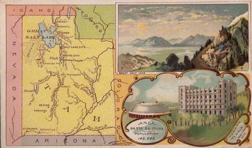 1889 Arbuckle's Coffee Illustrated Atlas of U.S. (K6) #86 Utah Territory Front