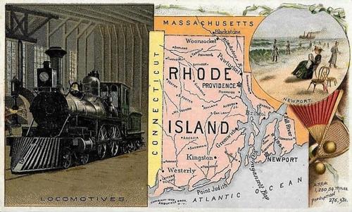 1889 Arbuckle's Coffee Illustrated Atlas of U.S. (K6) #94 Rhode Island Front
