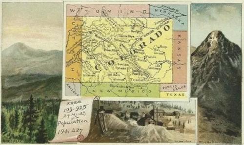 1889 Arbuckle's Coffee Illustrated Atlas of U.S. (K6) #97 Colorado Front