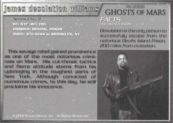 2001 Screen Gems John Carpenter's Ghosts of Mars #2 James Desolation Williams Back