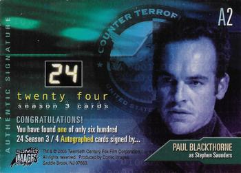 2005 Comic Images 24 Season 3 - Autographs #A2 Paul Blackthorne Back