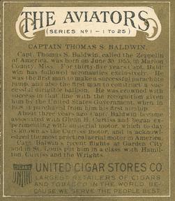 1911 American Tobacco Company The Aviators (T38) #NNO Thomas S. Baldwin Back