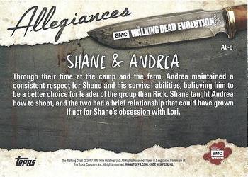 2017 Topps The Walking Dead: Evolution - Allegiances #AL-8 Shane & Andrea Back