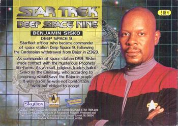 1996 Skybox Blockbuster Star Trek Captains 4-Pack #3 Benjamin Sisko Back
