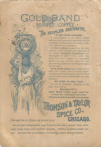 1892 Gold Band Coffee Life of Columbus (K134) #NNO Second Departure to America Back