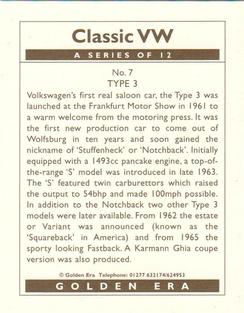 1993 Classic VW #7 Type 3 Notchback Back