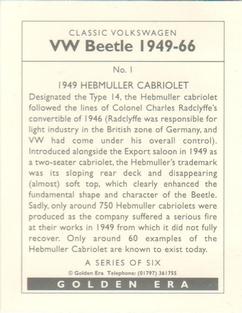 1999 Classic Volkswagen Beetle 1949-1966 #1 1949 Hebmuller Cabriolet Back