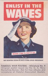 1943 Associated Oil Famous War Posters #8 Enlist in the WAVES Front
