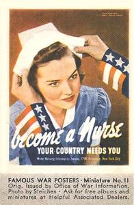 1943 Associated Oil Famous War Posters #11 Become a Nurse Front