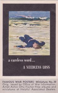 1943 Associated Oil Famous War Posters #20 A Careless Word…A Needless Loss Front