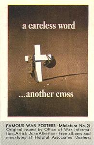 1943 Associated Oil Famous War Posters #21 A Careless Word…Another Cross Front