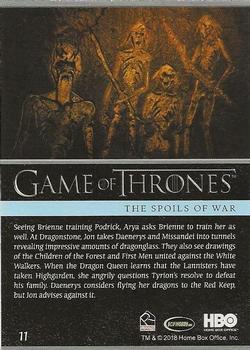 2018 Rittenhouse Game of Thrones Season 7 #11 The Spoils of War Back