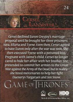 2018 Rittenhouse Game of Thrones Season 7 #24 Cersei Lannister Back