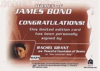 2004 Rittenhouse The Quotable James Bond - Women of James Bond Autograph Expansion #WA24 Rachel Grant as Peaceful Fountains of Desire Back