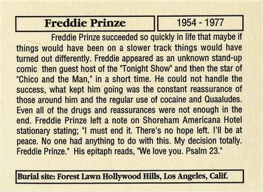 1993 Mother Productions The Hollywood Dead #NNO Freddie Prinze Back