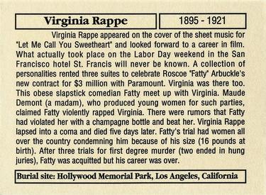 1993 Mother Productions The Hollywood Dead #NNO Virginia Rappe Back