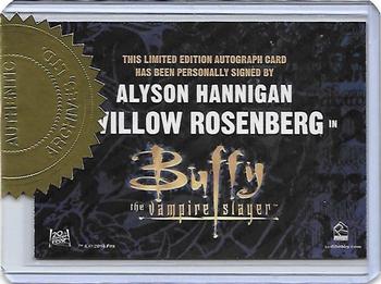 2017 Rittenhouse Buffy The Vampire Slayer 3 - Gold Signature Autographs #NNO Alyson Hannigan as Willow Rosenberg Back