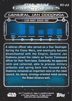 2018 Topps Star Wars: Galactic Files #RO-23 General Jan Dodonna Back