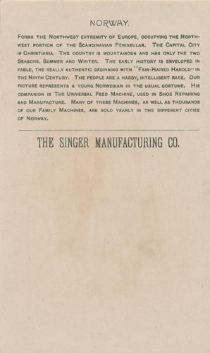 1892 Singer Sewing Costumes of All Nations (H639) #NNO Norway Back