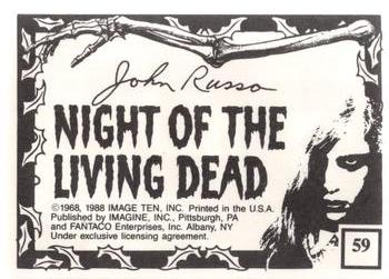 1988 Imagine Night of the Living Dead (Green Border) #59 Karen's Famous Picture Back