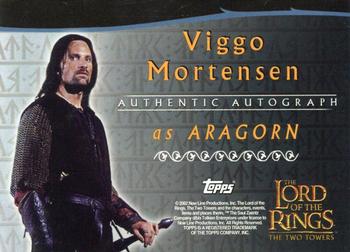 2003 Topps Lord of the Rings: The Two Towers Update - Autographs #NNO Viggo Mortensen Back