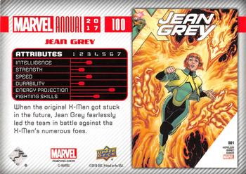 2017 Upper Deck Marvel Annual #100 Jean Grey Back
