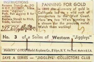 1950 Jiggleys Circus and Western Series (R775-1) #3 Panning For Gold Back
