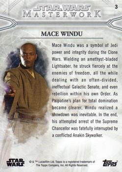 2018 Topps Star Wars Masterwork #3 Mace Windu Back