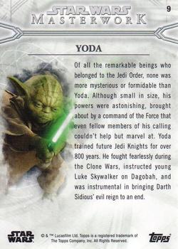 2018 Topps Star Wars Masterwork #9 Yoda Back