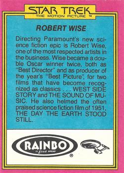 1979 Topps Rainbo Star Trek: The Motion Picture #4 Filming 'Drydock' Sequence Back