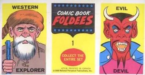 1966 Topps Comic Book Foldees #1 Speedy Flash / Western Explorer / Evil Devil Back
