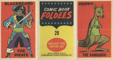 1966 Topps Comic Book Foldees #20 Alfred the Butler / Blackbeard the Pirate / Hoppy the Kangaroo Back