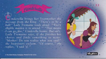 1995 SkyBox Cinderella Limited Edition #11 Cinderella brings her Stepmother the message Back