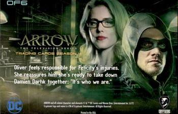 2017 Cryptozoic Arrow Season 4 - Olicity #OF6 Olicity Back