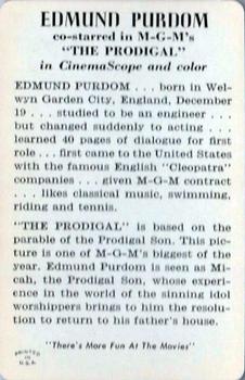 1955 Movie Stars of M-G-M (F272-20) #NNO Edmund Purdom Back