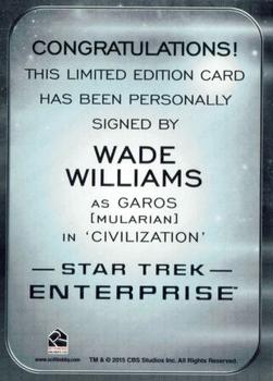 2017 Rittenhouse Star Trek 50th Anniversary - Autographs Alien Expansion #NNO Wade Williams Back