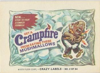 1979 Fleer Crazy Labels #28 Done-In Yogurt Back