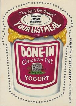1979 Fleer Crazy Labels #28 Done-In Yogurt Front