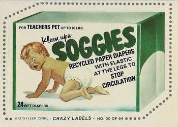 1979 Fleer Crazy Labels #30 Soggies Front
