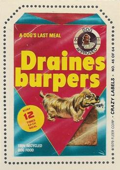 1979 Fleer Crazy Labels #46 Draines Burpers Front