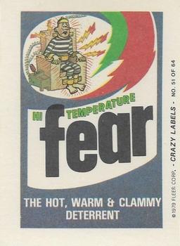 1979 Fleer Crazy Labels #47 Litely Beer Back