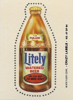 1979 Fleer Crazy Labels #47 Litely Beer Front