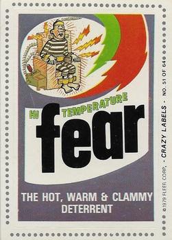 1979 Fleer Crazy Labels #51 Fear Deterrent Front